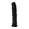 Żylaste czarne dildo na przyssawce sztuczny penis 18 cm